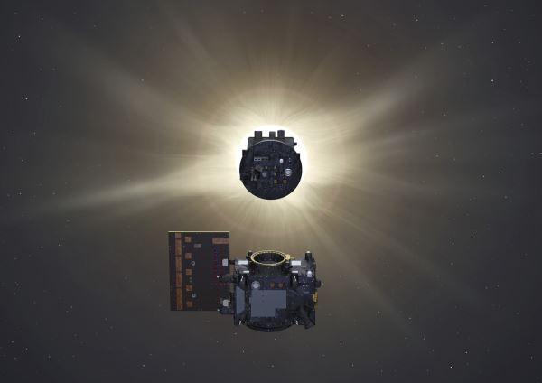 Осуществлено первое в истории искусственное затмение Солнца в космосе: фотографии